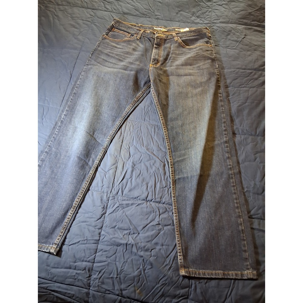 Wrangler Regular Fit Mens Jeans 36x29 Blue Denim Straight Leg MGW25BI
